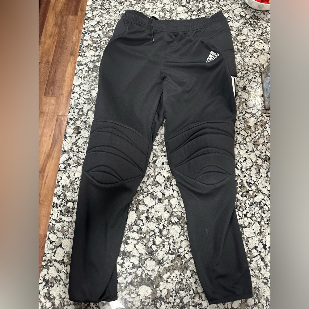Mens adidas XL goal keeper pants . Padded at knee and hip. Black and white